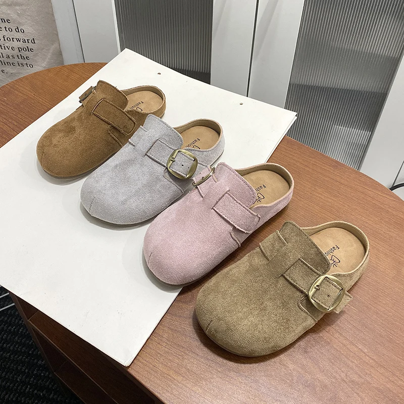 

2026 Children's Indoor Cotton Girls Women Cute Pure Color School Home Slipper Spring Soft Comfortable Non-Slip Thick Sole Indoor