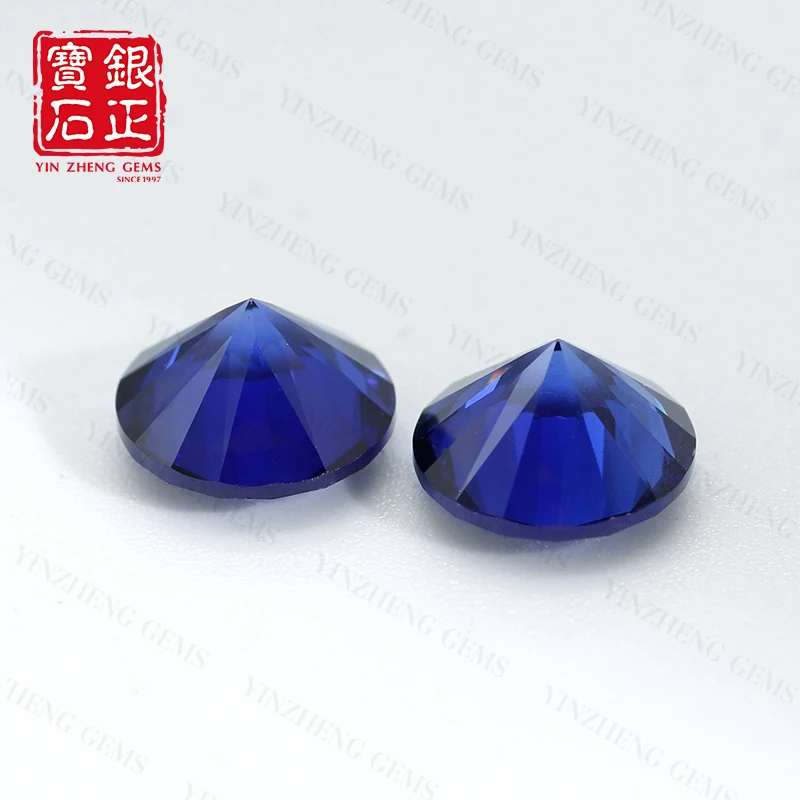YinZheng Flame Melted Royal Blue Sapphire Round Cut Can Be Provide GRC Or AGL Certifacate For Jewelry Making Cultivate Sapphire - Image 2