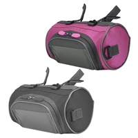 AS98-2 Pcs Outdoor Bicycle Handlebar Bag 5L Waterproof Bag Road Bike Front Tube Handlebar Bag, Black & Pink