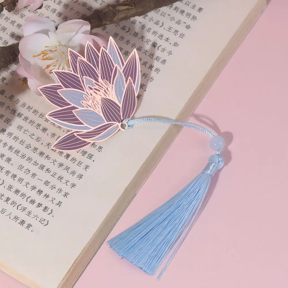 Chinese Style Hollow Bookmark Exquisite Metal Tassel Bookmark Rose Gold Book Page Pagination Book Page Marker Good Wishes