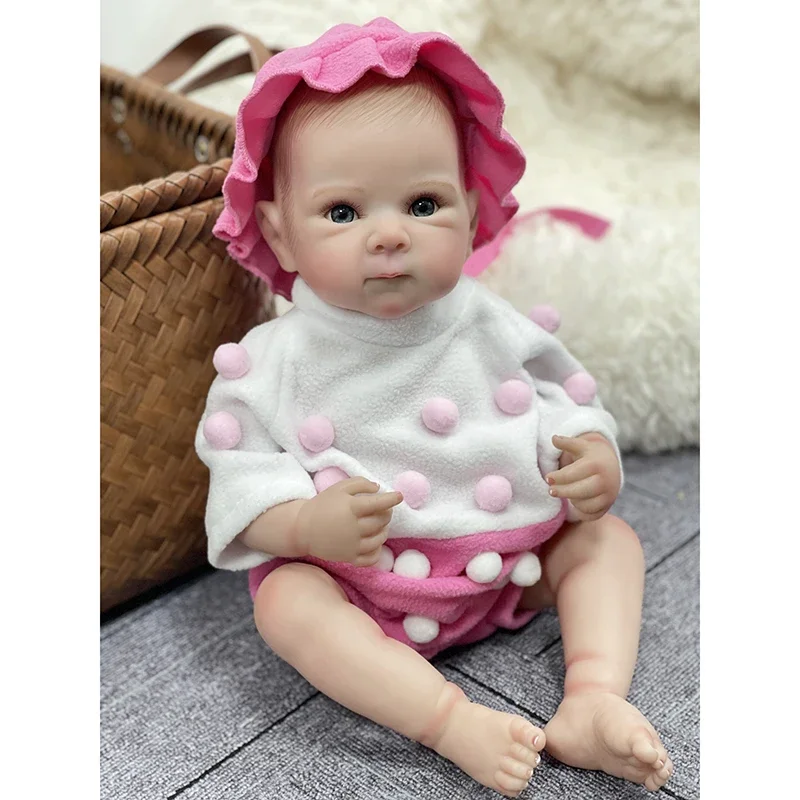 45cm  Newborn Baby Doll Bettie Lifelike Soft Touch Cuddly Baby Multiple Layers Painting 3D Skin with Visible Veins