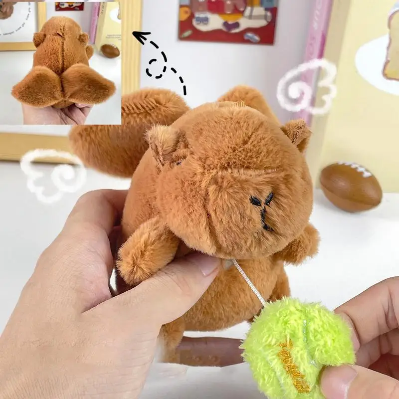 

Capybara Plush Toy for Children Cute Capybara Stuffed Animal Toy Pendant Stuffed Capybara Plush Keychain with Waving Wings