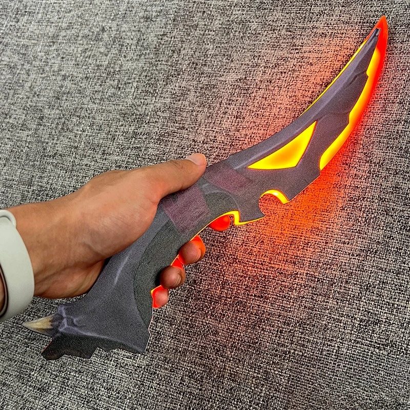Cuchillo Katana nocturno acrílico Valorant de 31cm/12,2 pulgadas, modelo LED, accesorios, periféricos de juego, juguete luminoso, coleccionable, Cosplay, regalo para novio