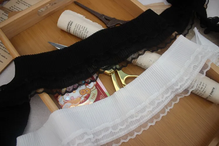 5 m breit, 7 cm breit, nicht elastische, plissierte Spitze, Kleidung, Spleißmaterial, dekoratives Material, DIY, Vorhänge, Röcke, Accessoires – Detail 8