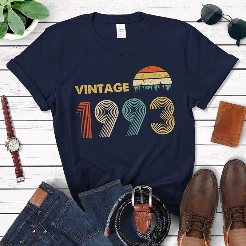 Vintage 1993 Sunset Hiking Outside Ladies T Shirts 31th 31 Years Old Birthday Party Women Clothes  Fashion Top Retro Tshirt