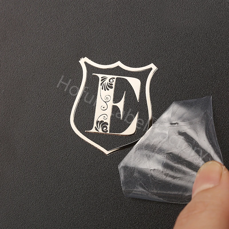 custom 3D silver metal logo gold decal for wedding candle jar gift box glass car shiny waterproof transfer sticker self-adhesive