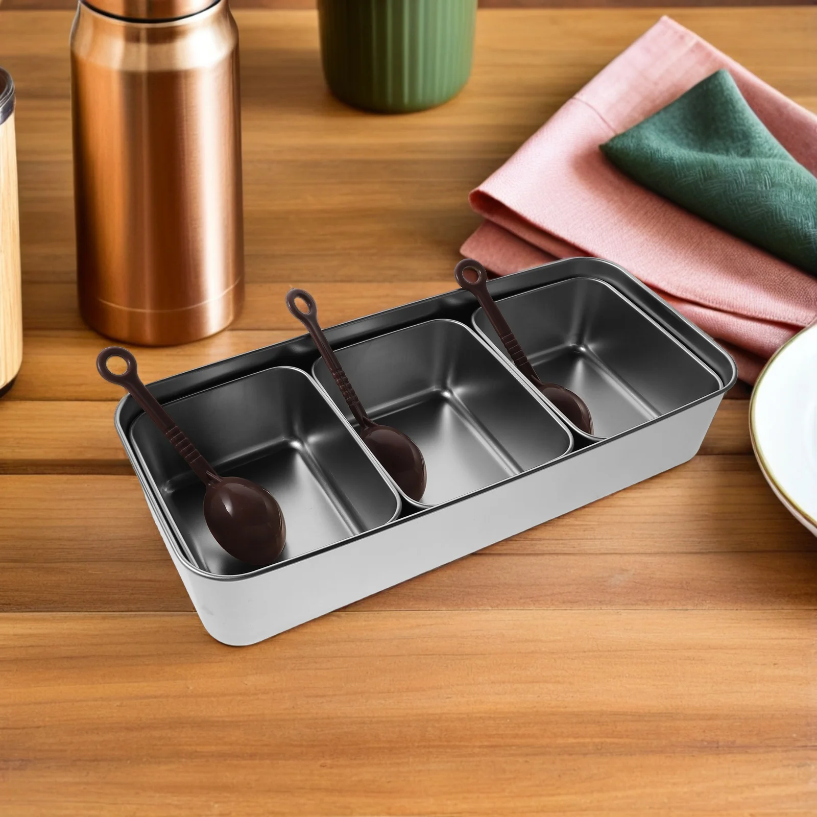 

Seasoning Box Set Spice Jars with Spoon Sauce Container Lid Condiments Containers Lids Spices