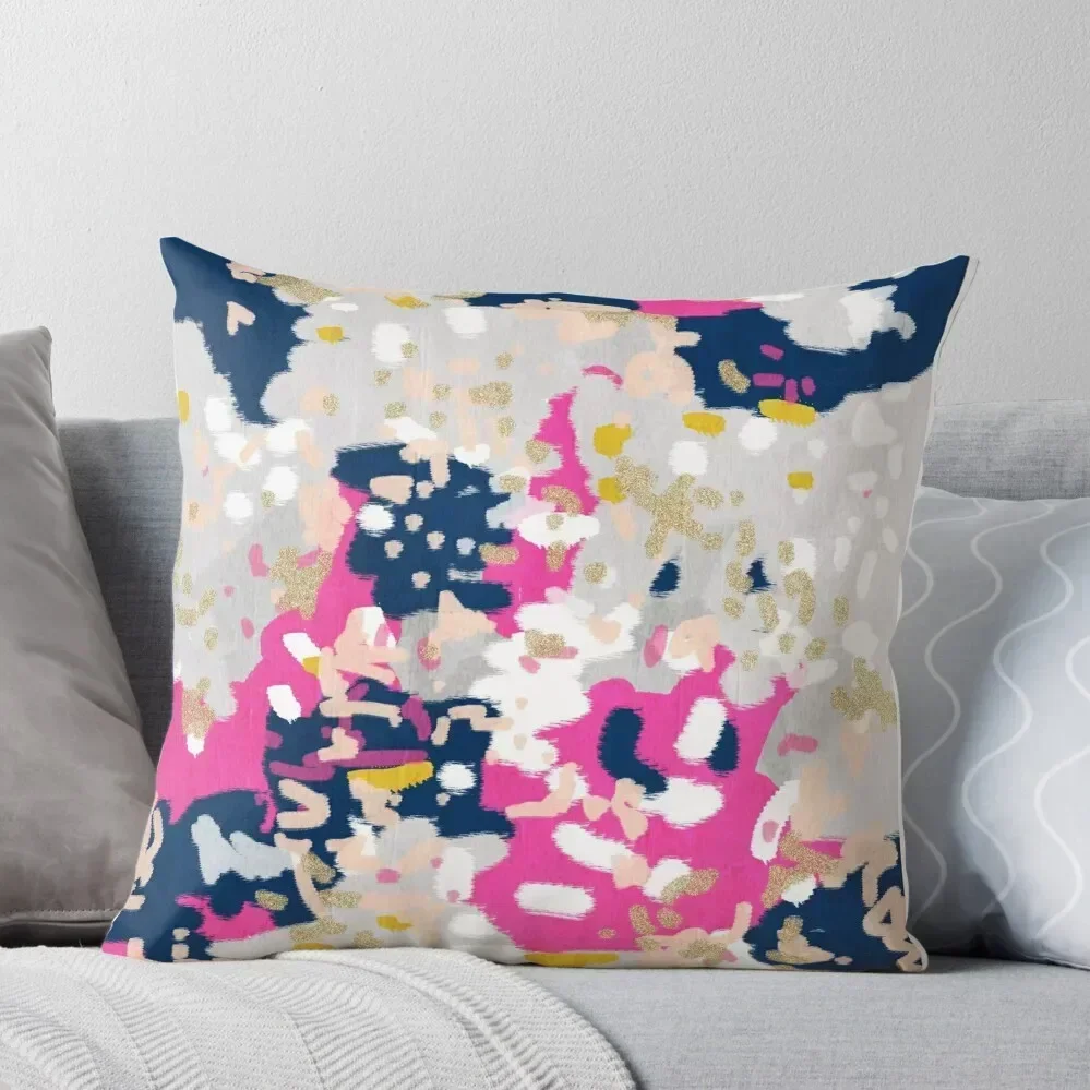 

Michel - Abstract, girly, trendy art with pink, navy, blush, mustard for cell phones, dorm decor etc Throw Pillow