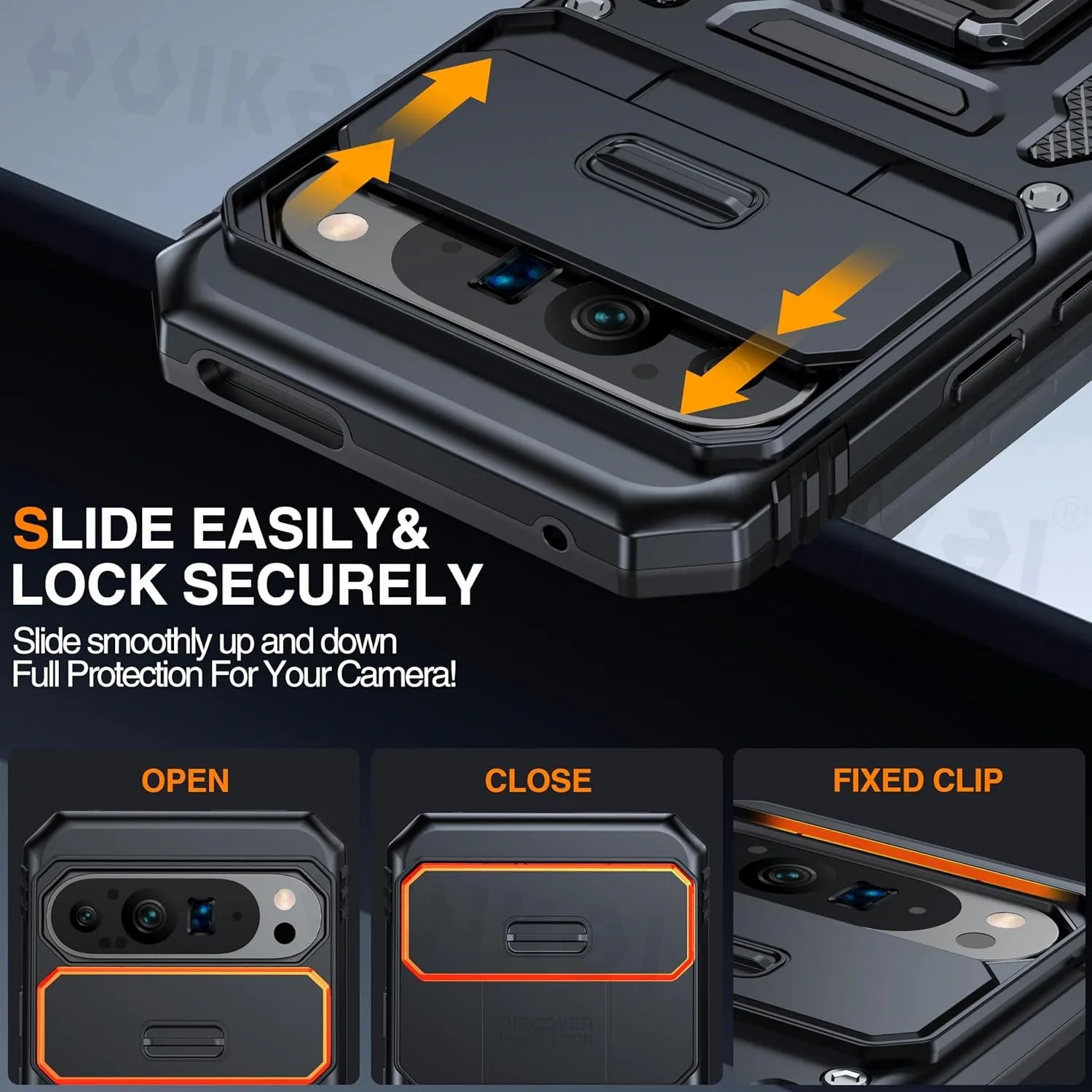 Case For Google Pixel 10 Pro XL 9A 8 Pro Pixel 7 Pro Slide Lens Protective Full Rugged Military Grade Kickstand Shockproof Cover