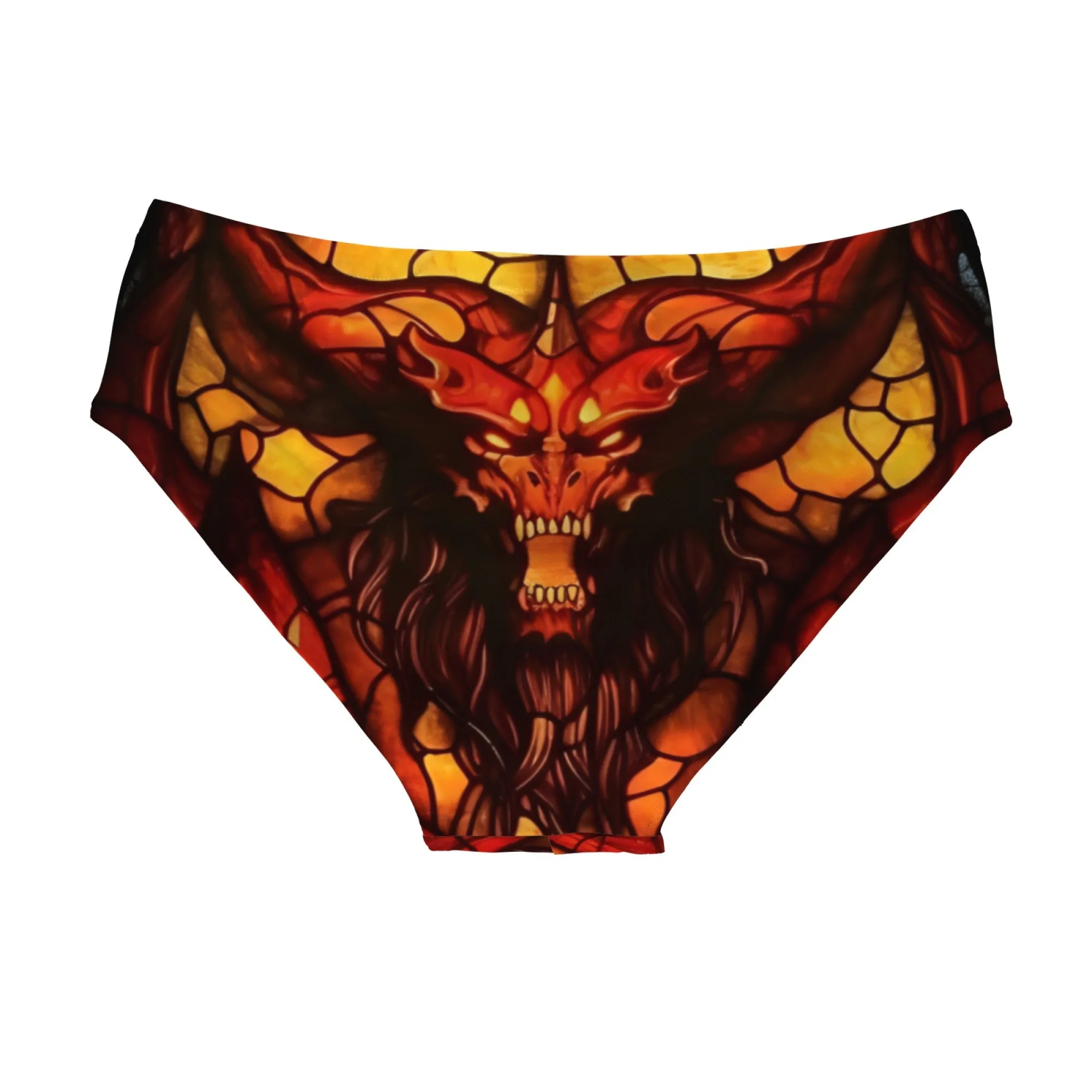 Stained Glass Red Dragon Swim Trunks Durable Slim Fit Mens Drawstring Triangle Trunks Water Parks Sunbathing Mens Vacation Gifts
