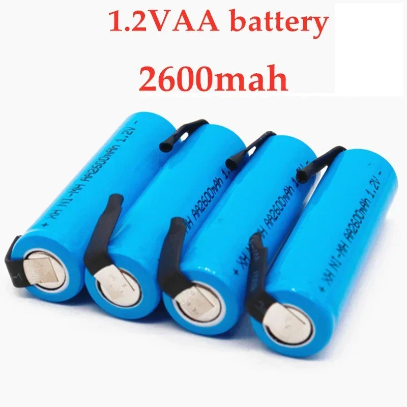 100% Neue Originele Akku 1.2V 2600Mah Aa Nimh Batterie Mit Soldeer Pins Diy Elektrische Rasierer Zahnbürste Spielzeug