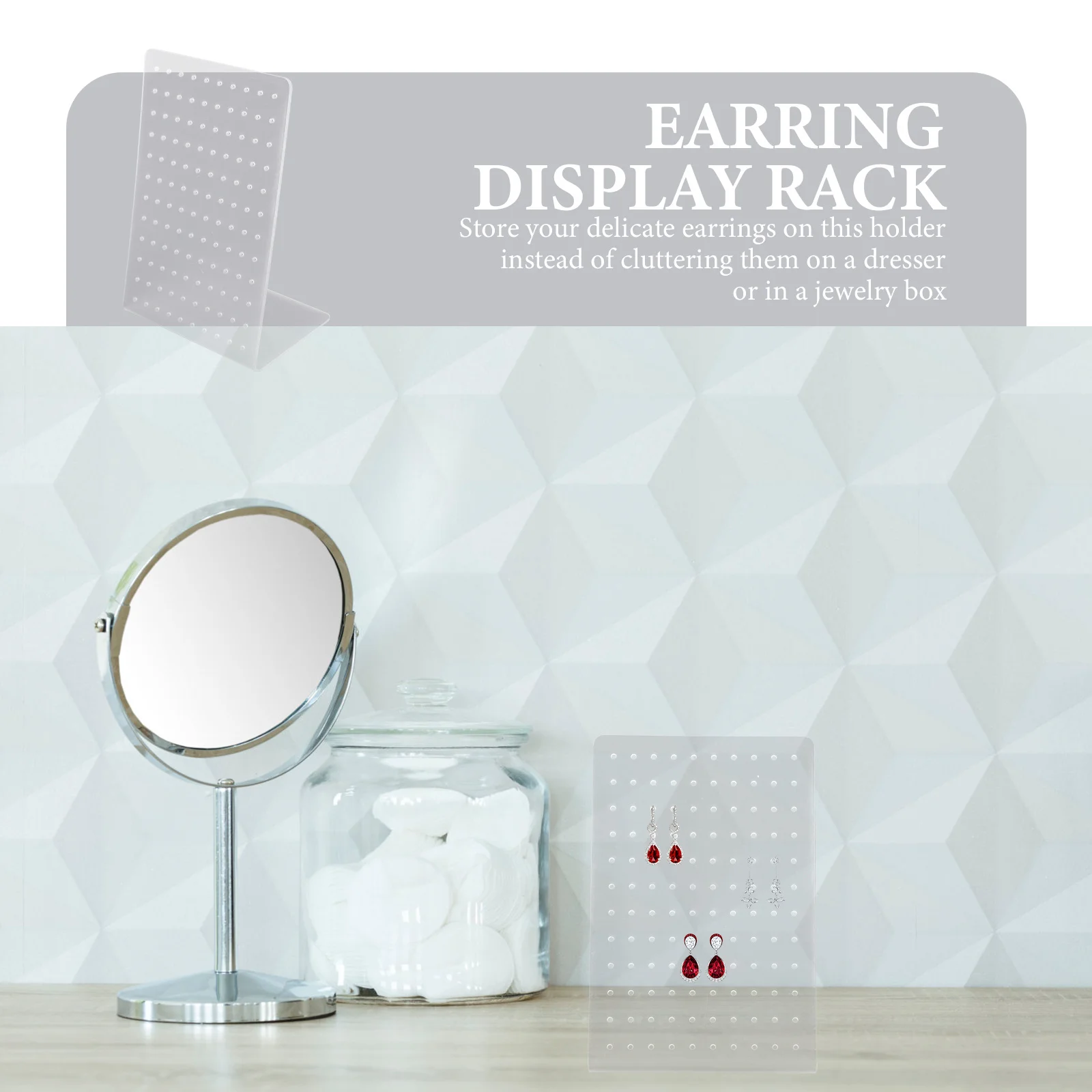 

2Pcs Earring Organizer Vertical Earring Stand with Solid Base Display Jewelry Rack Not Easy to Fall Window Counter Spotlight