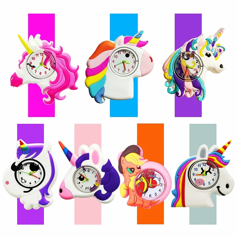 

Cartoon Unicorn Children's Watch Toy Bracelets Cute Rainbow Cloud Horse Kids Watches for Girls Women Clock