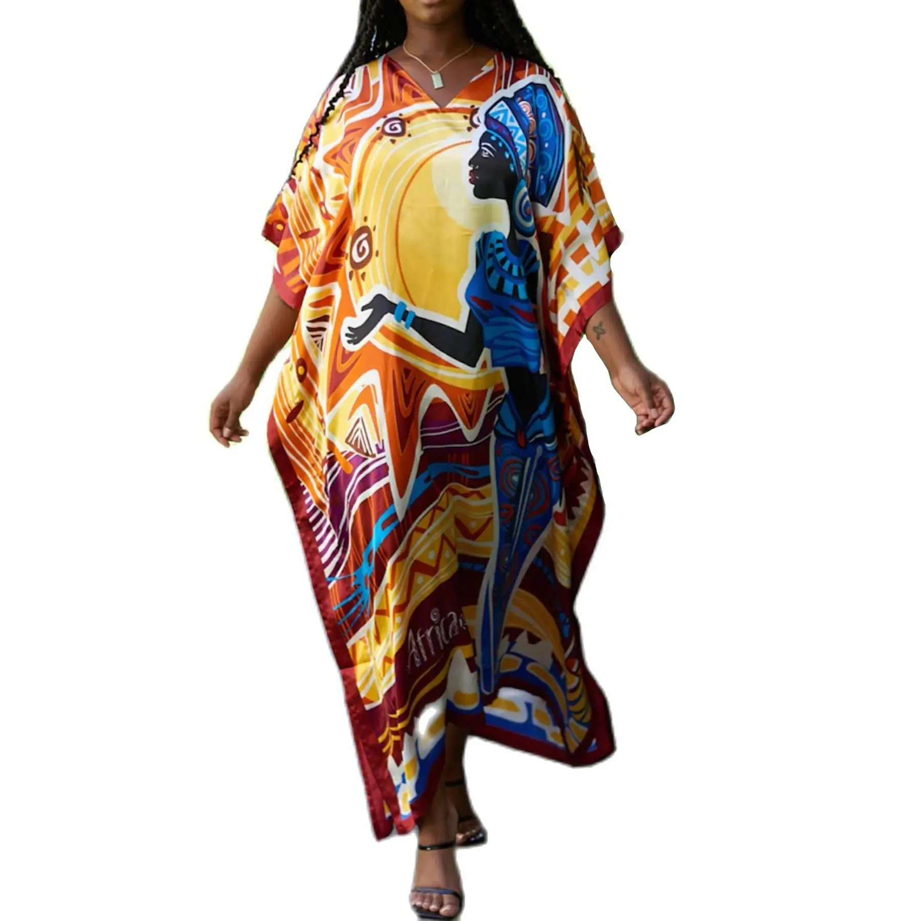 Hip hop kaftan african dresses clothes for women dashiki robe africaine fashion kanga caftan africa clothing 2023