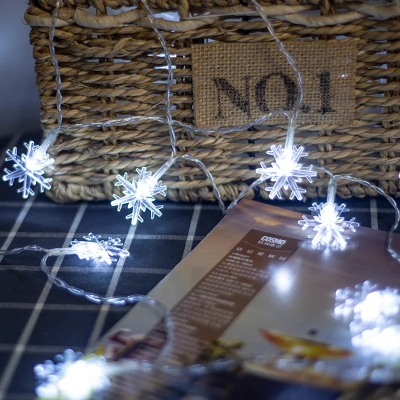 Christmas Snowflake LED String Light Garland Xmas Decoration Party Home Xmas Santa Claus Gifts Navidad Happy New Year