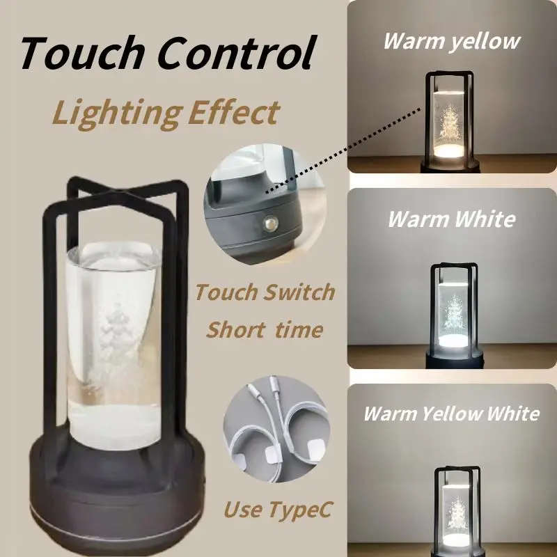 Modern Luxury Battery-Powered Table Lamp Cordless Simple Flexible Design for Bedroom Office or Living Room Decor