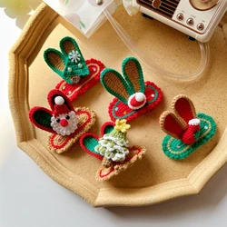 Stylish Christmas Hair Clip Eye Catching Design Hair Clip Hairpin Festive Knitted Hair Accessory for Children Christmas