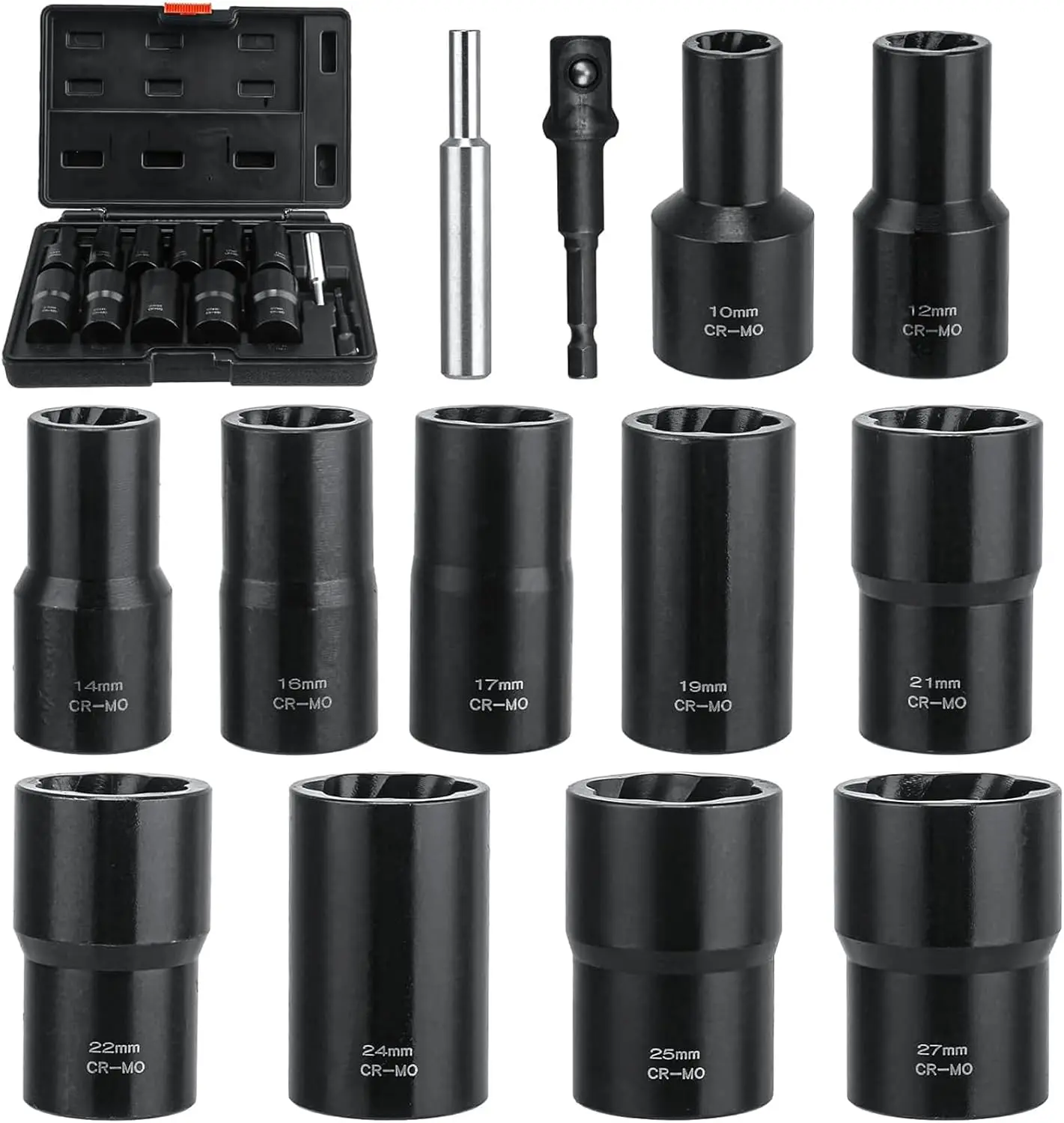 

Комплект для снятия блока колес, съемник гаек с проушинами из 13 предметов, набор ударных головок 1/2 дюйма для замороженных, ржавчины или поврежденных болтов