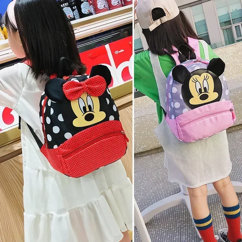 Disney Cartoon Backpack Boy Baby Girl Minnie Mickey Mouse Children\'s Cute School Bag Kindergarten Backpack Children\'s Gift