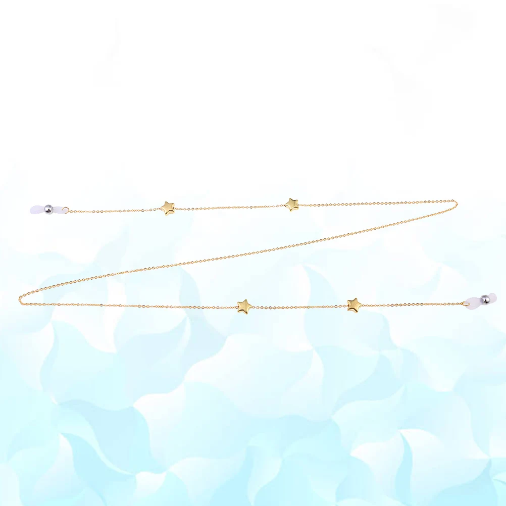 

Pentagram Glasses Chain Alloy Metal Retainer Neck Strap Eyeglass Cord Sunglasses Lanyard Holder Fashion Accessory Golden Bz1305