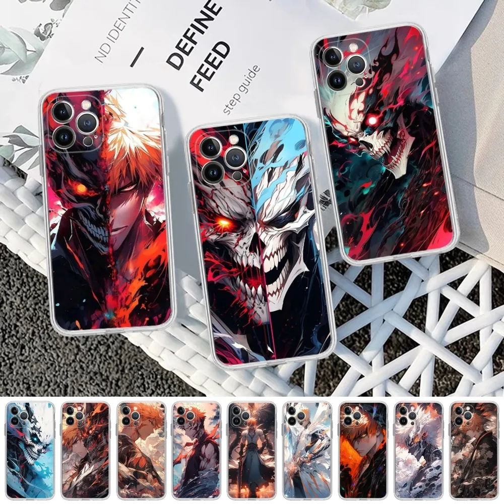 

Anime Bleach Kurosaki Ichigo Phone Case for iPhone 15 8 7 6 6S Plus X SE 2020 XR XS 14 11 12 13 Mini Pro Max Mobile Case