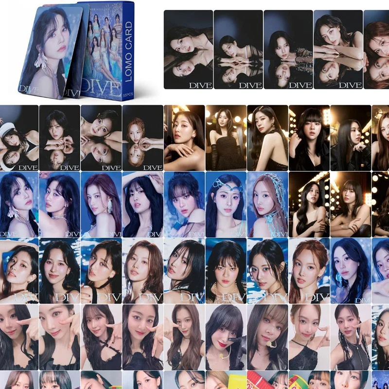 55Pcs Kpop Two Group Lomo Cards with YOU-th 2024 New Album DIVE Photocards Photos Print Cards High Quality Kpop Fan Collection