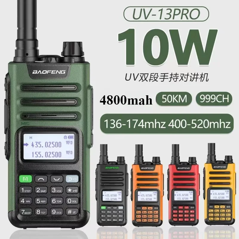 Рация дальнего действия, BaoFeng-UV 13 Pro v1 10 Вт FM, двусторонний трансивер, беспроводная связь, частота, радиостанции, Type-C