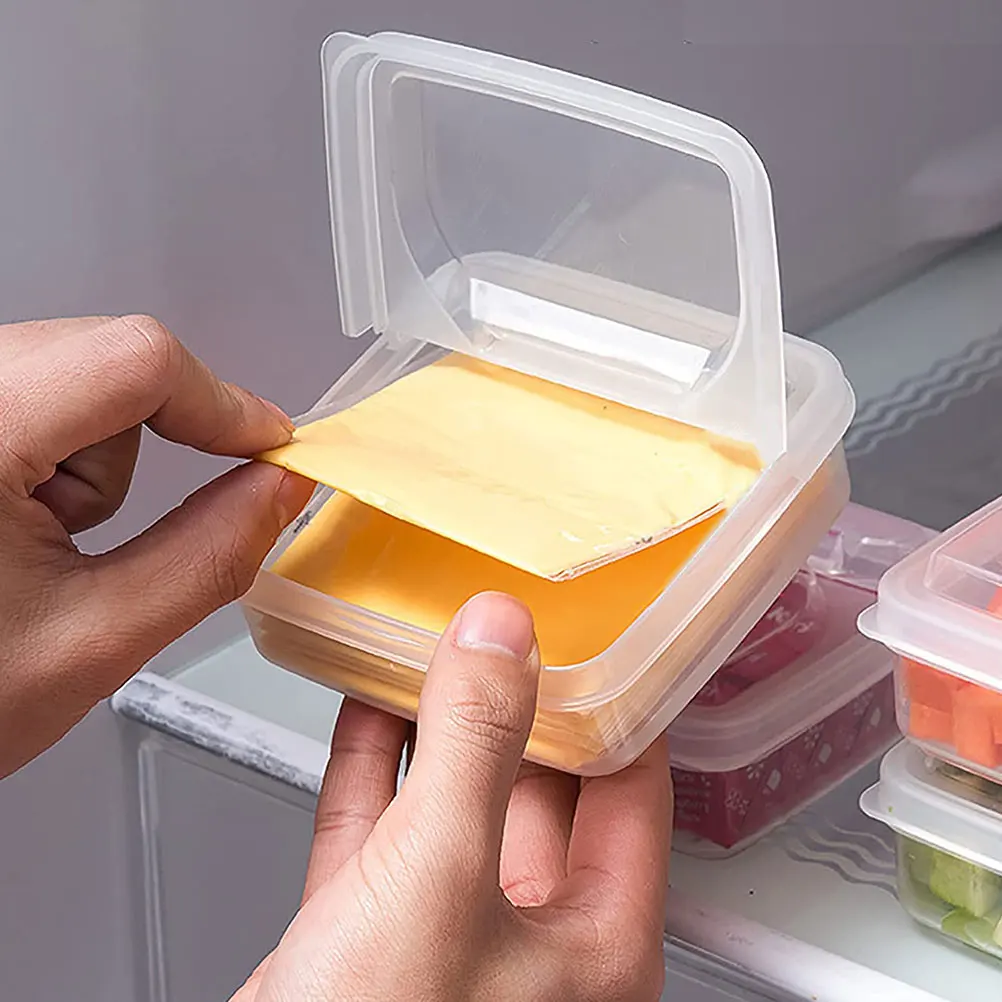 

2pcs Cheese Storage Containers Fresh-keeping Boxes for Refrigerator Sliced Food Organizer Transparent Butter Cases Fruit