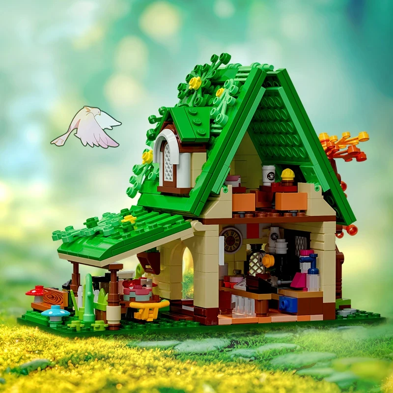 Hot Dream Cabin Fairy Tale Coffee Candy House Model Creative Assembly Building Blocks Assembly Toys Bricks For Kids Girls Gifts