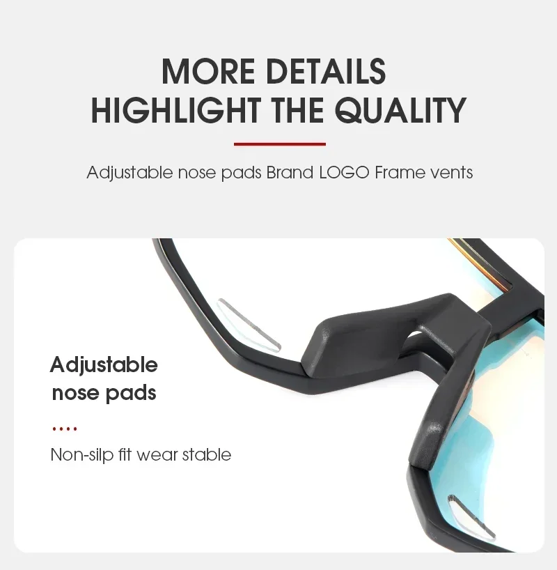 KAPVOE Photochrome Outdoor UV400 Rennrad Radfahren Brille für Männer Sport Radfahren Sonnenbrille Frauen MTB Fahren Fahrrad Brille – Detail 5