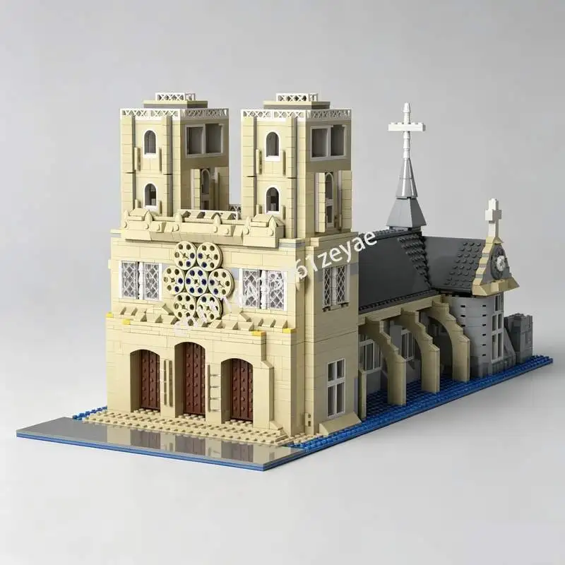

3028PCS Big Cathedral European Architecture MOC Model Custom Puzzles Medieval Street View DIY Education Assembly Toy Gift Blocks