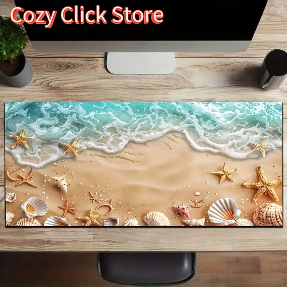 1 قطعة نمط الشاطئ كبير ماوس الوسادة الكمبيوتر حصيرة مكتب حصيرة لوحة المفاتيح حصيرة مكتب الألعاب الجدول حصيرة #1