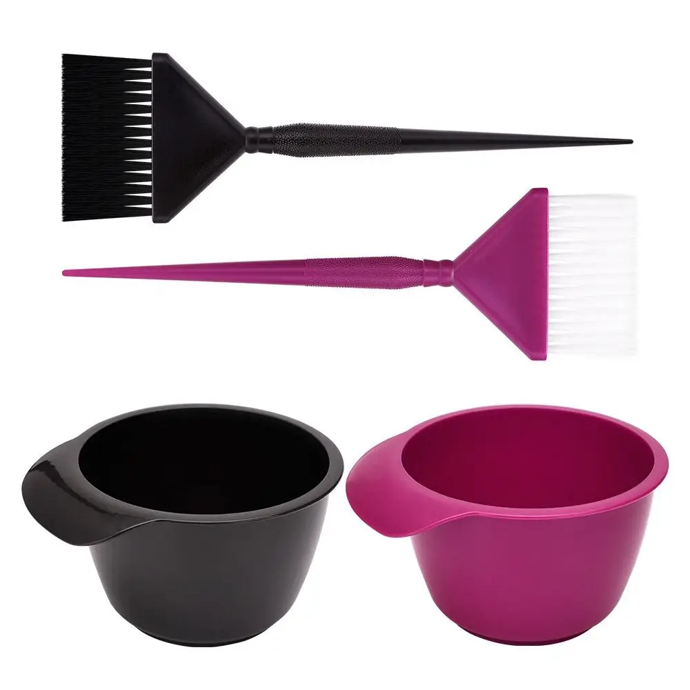 

2pcs/set Plastic Hair Dye Brush Bowl Set Anti-Static Professional Coloring Hair Dye Brush and Bowl Durable Anti-slip