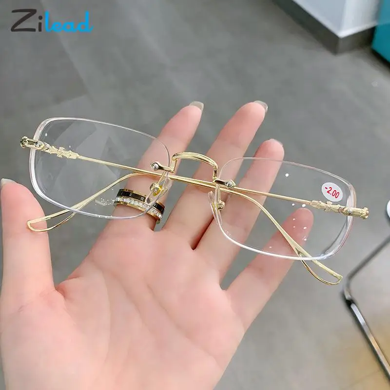 

Zilead Ultralight Rimless Myopia Glasses Women Men Fashion Anti Blue Light Neasighted Eyewear Myopic Eyeglasses Diopters 0-500