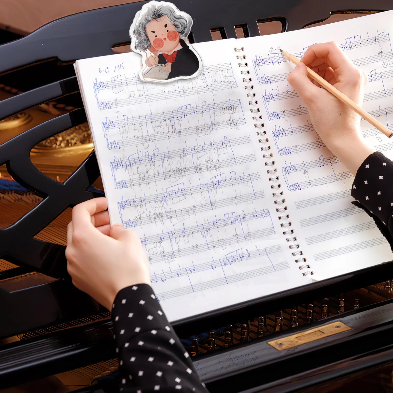 الكرتون الموسيقى النتيجة كليب للبيانو الكمان Guzheng البلاستيك ورقة حامل المحمولة صفحة كليب ملاحظة صغيرة كليب للممارسة