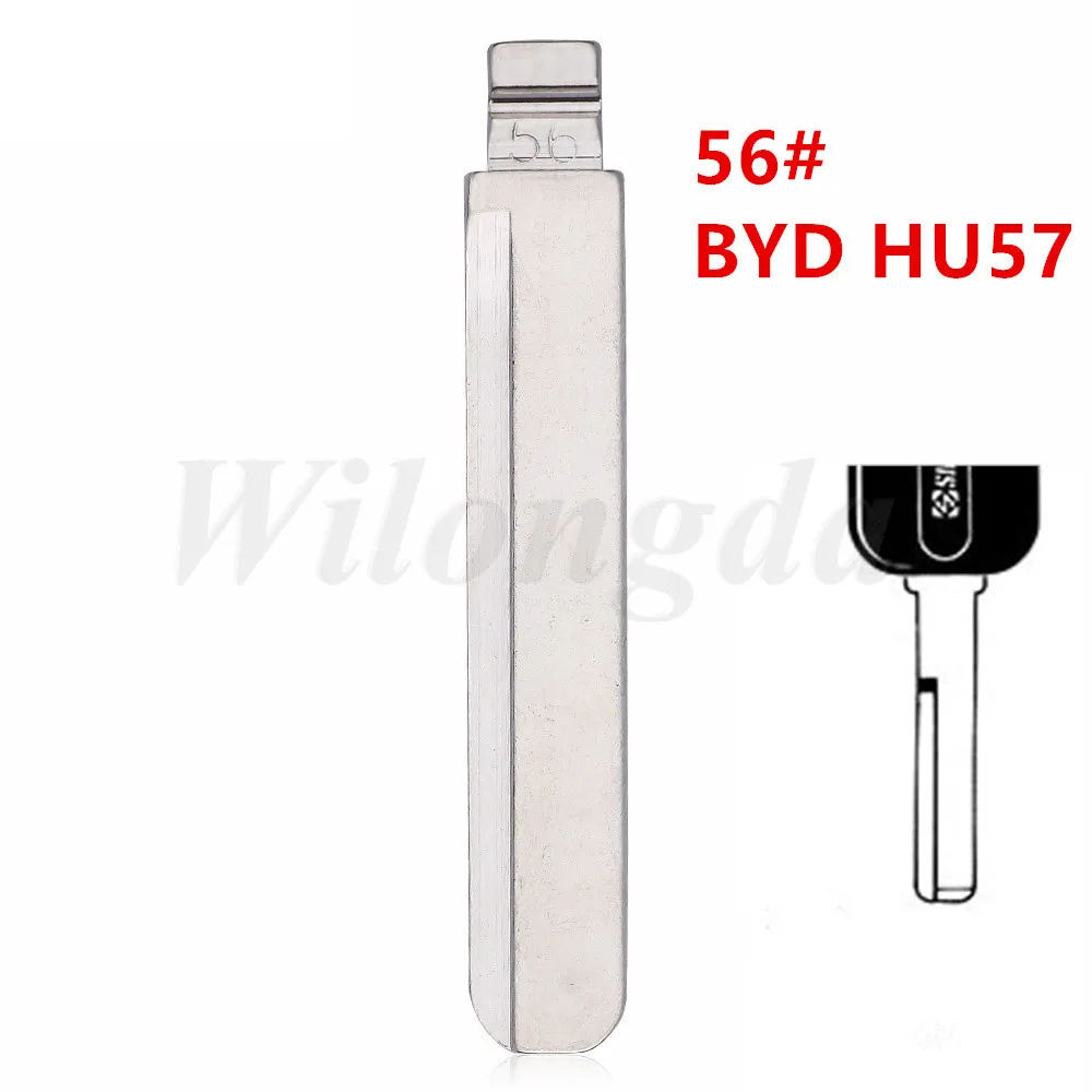 

kd blade 10pcs 56# HU57 Metal Uncut Blank Flip Remote Key Blade For BYD fF3 Volvo for keydiy KD xhorse VVDI JMD