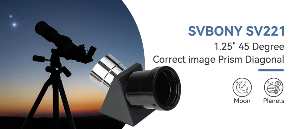SVBONY SV221 1,25-Zoll 45-Grad Diagonalprisma mit korrekt beschichteter Oberfläche für klare Sicht bei Refraktor-Teleskopen – Detail 1