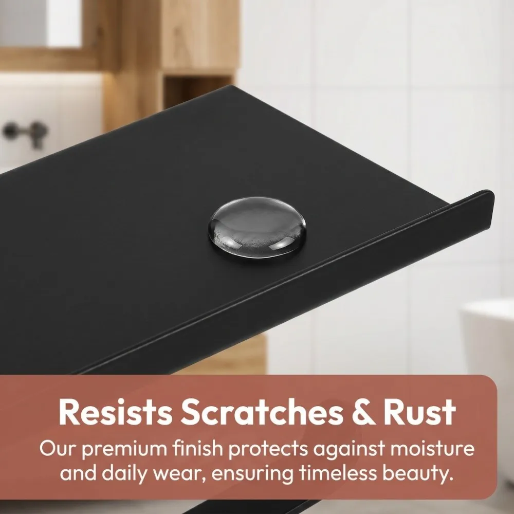 

Durable Aluminum Paper Holder Wall Mounted Black Paper Roll Holder Rustproof Sturdy Toilet Paper Rack Bathroom Accessories