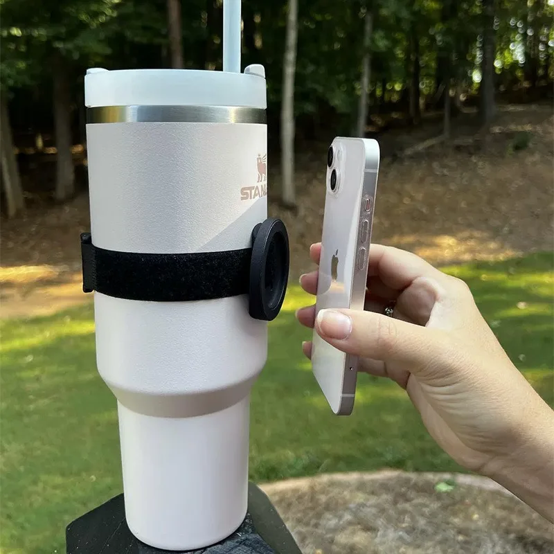 Portable MagSafe Zip Tie Style Magnetic Cup Phone Holder Stand Case for Stanley Tumbler Cup Bottle Can for Cell Phone Gift