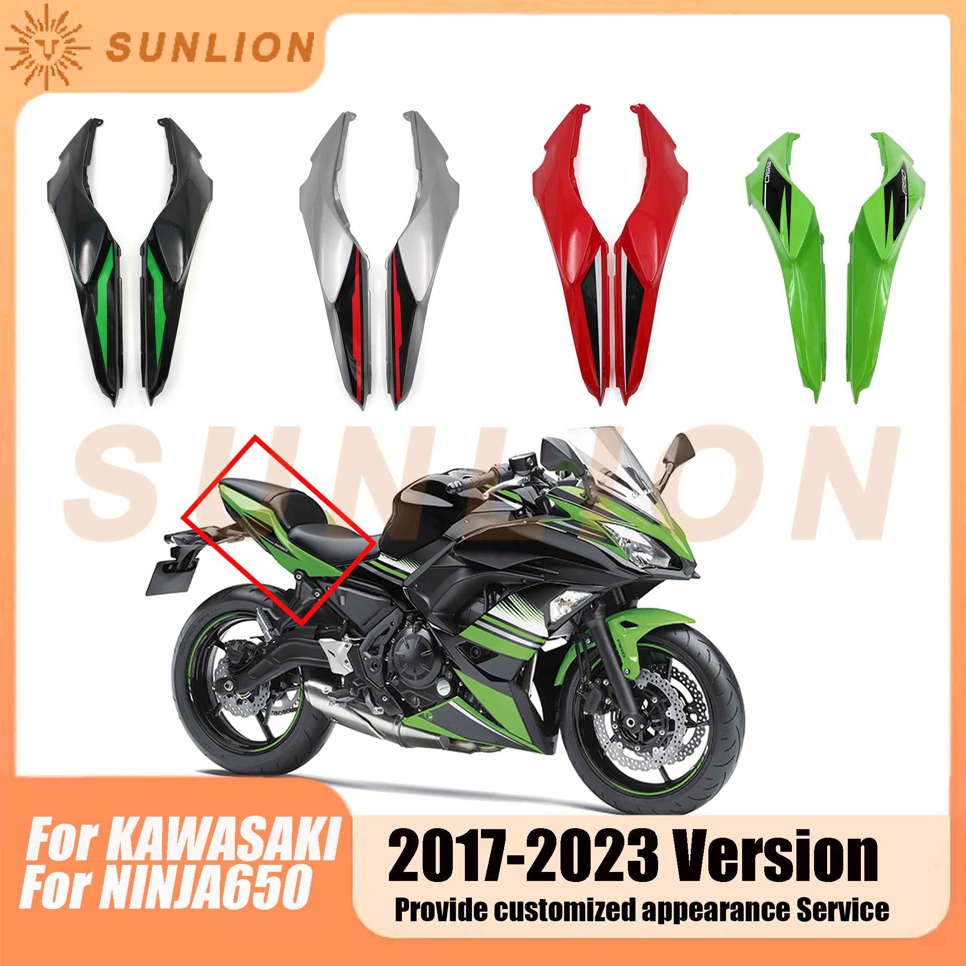 

For Kawasaki ninja 650 ER6F 2017 2018 2019 2020 2021 2022 2023 Ninjia ninja650 Z650 2017~2023 Carbon fiber plastic tail fairing