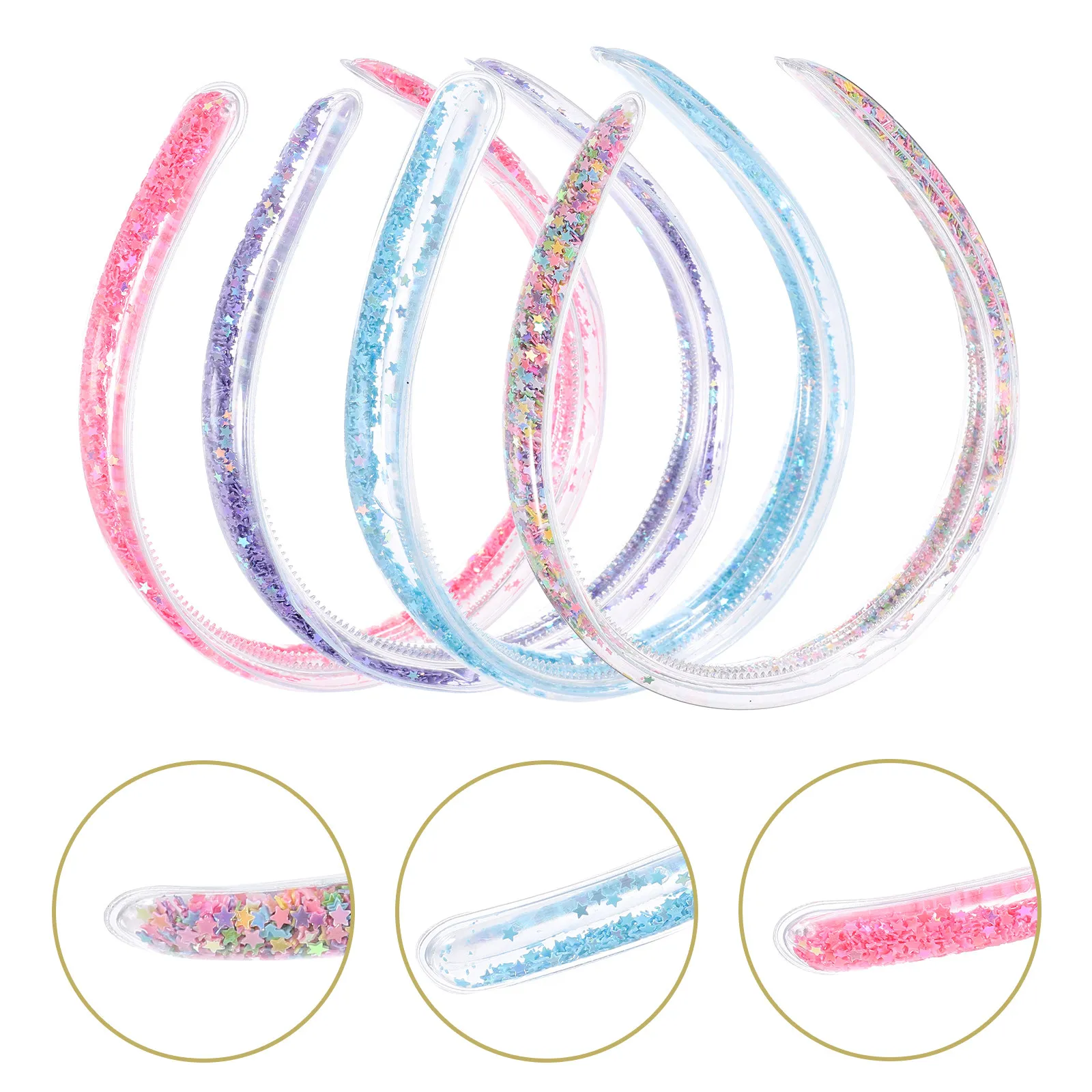 

Glitter Quicksand Star Sequin Headband for Little Girl Safe Material Cute Accessory Ideal for Theme Parties Holidays