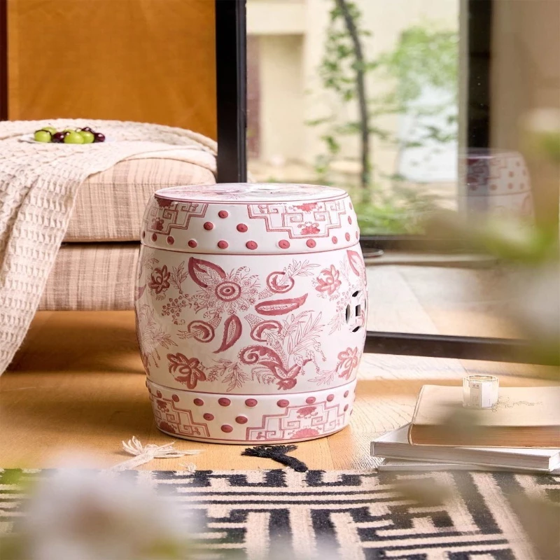 shoe changing ceramic drum  bathroom  imitation guzheng drum pier sitting pier low  round