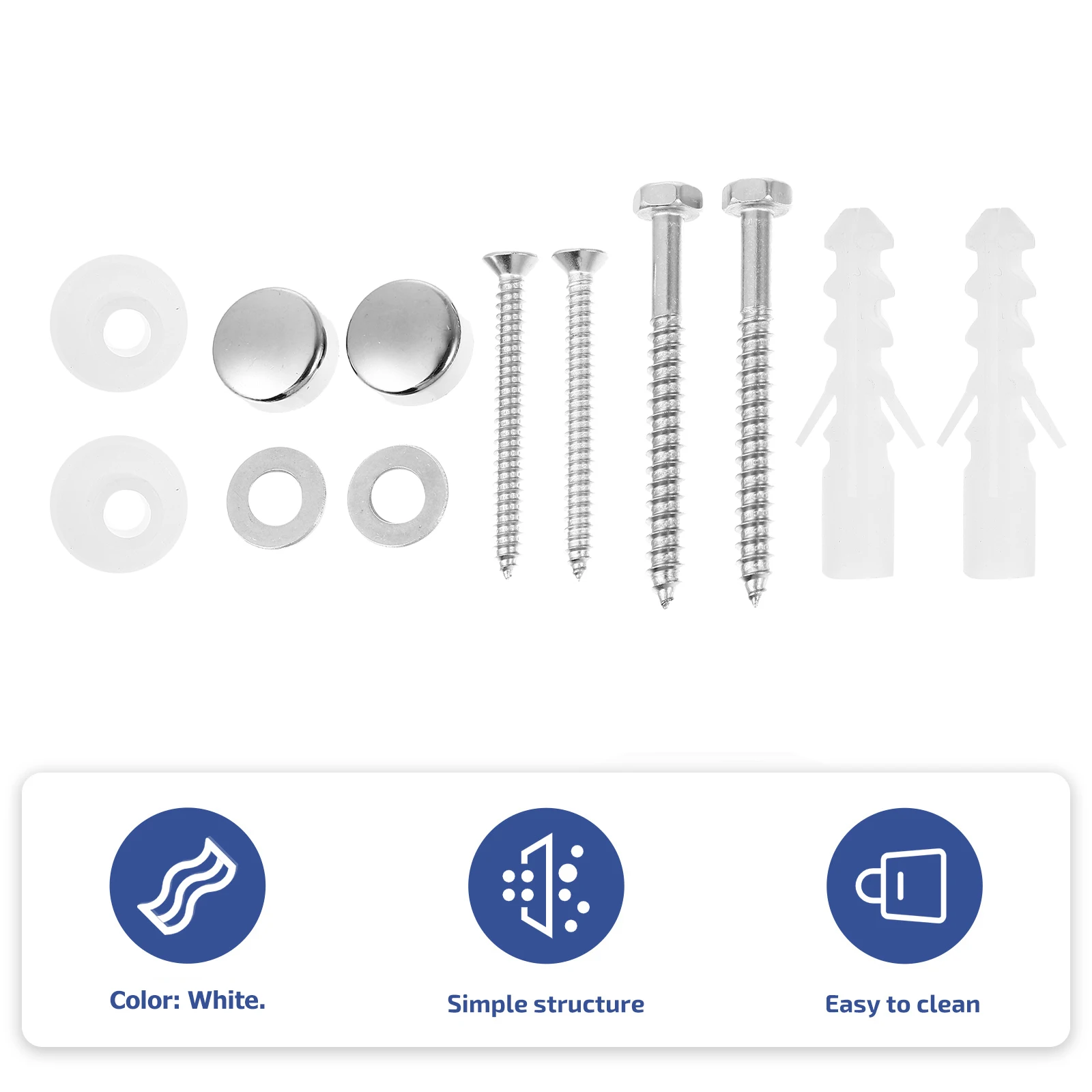 

1Set Toilet Foot Screws Durable Fixing Kit Floor Mount for Toilet Seat Bidet Replacement Parts L Shaped Bolts Base