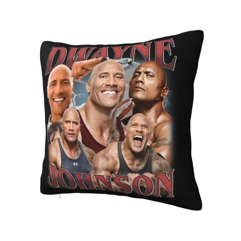 Vintage Dwayne Bootleg 90s Style The Rock Johnson Cushion Cover 66*66 cm Throw Pillow Case Decoration Bedding Sofa Pillowcase