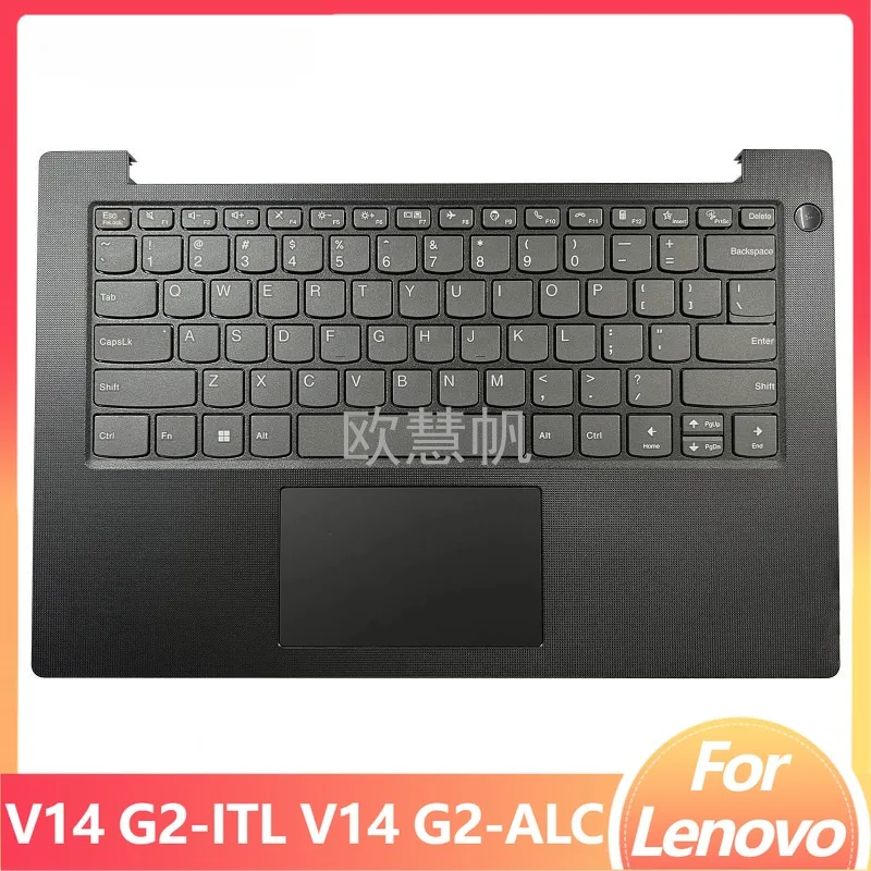 M New for Lenovo V14 G2-ITL V14 G2-ALC Laptop Palmrest Upper Cover with US SP Keyboard Touchpad TEX (Black) 5CB1B96381