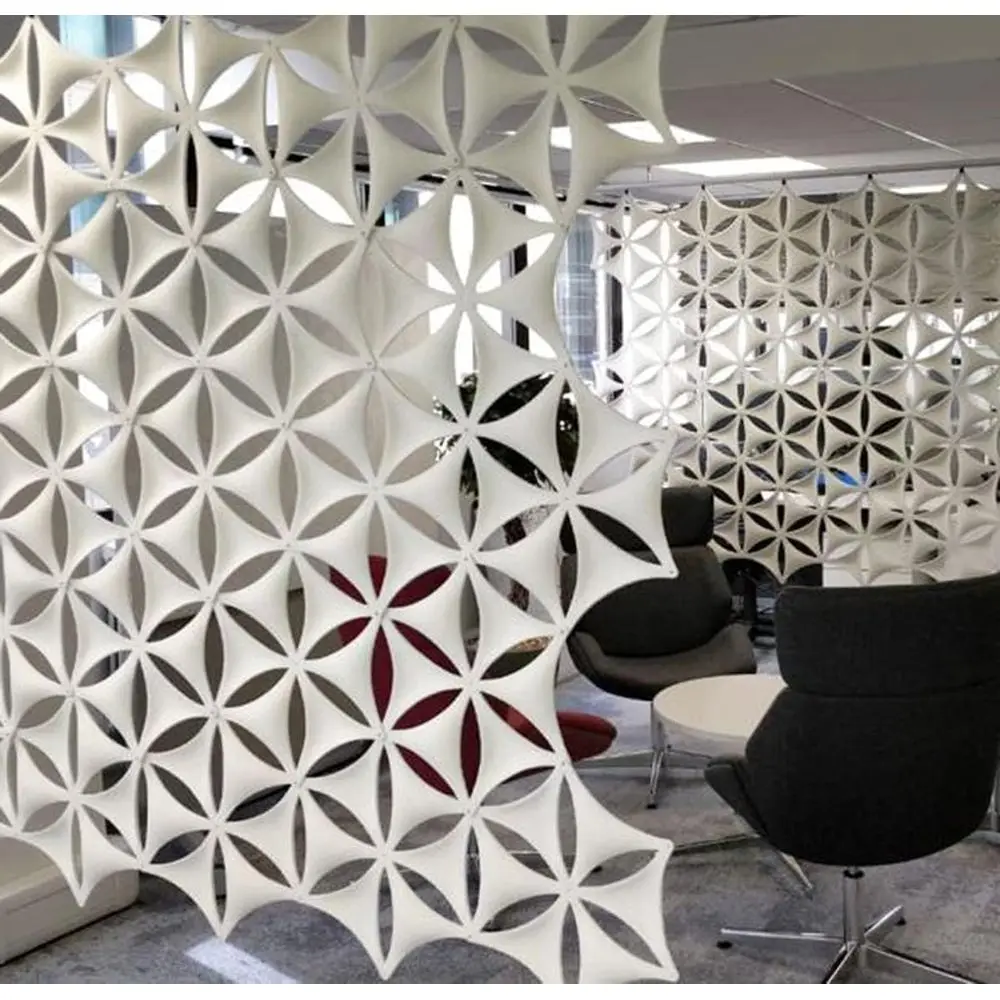 3D Lower 14x12 Hanging Room Divider Panel 12 Pcs High Density Polyester Fiber Board Cut Room Partition Home Decoration
