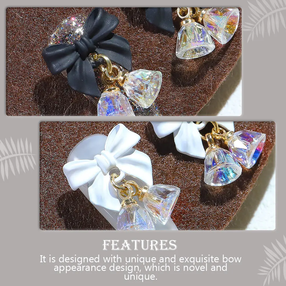 

6pcs Butterfly Crystal Pendants For Nail Art Diy Decor 3D Bow Charms Manicure Accessories Nail Diy Ornament Decorative Manicure