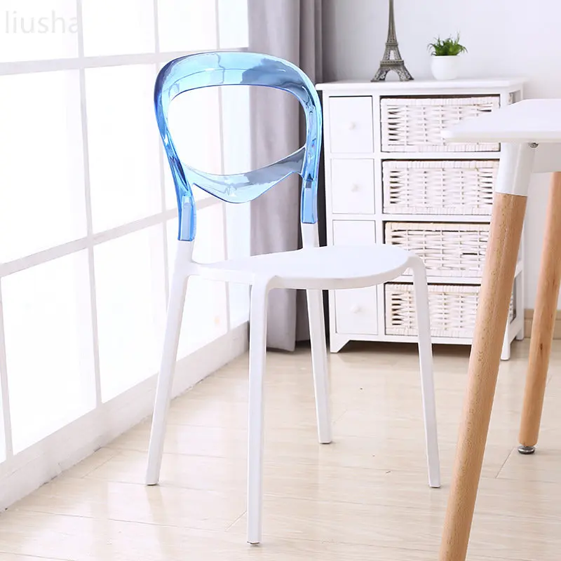 Nordic hotel dining chair creative transparent leisure chair living room negotiation chair household plastic chair vanity chair