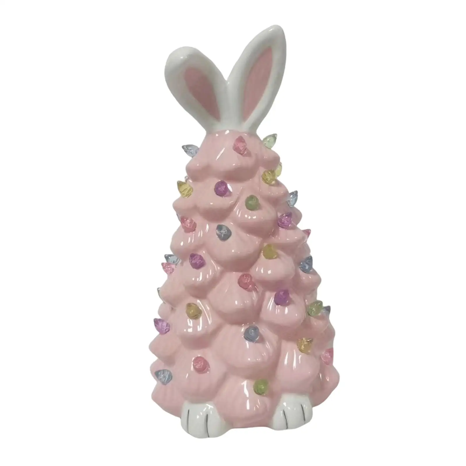 Lighted Bunny Easter Decoration Easter Ornament for Desk Beside Table Living Room Shelves NightStand Bedroom Mantle Countertop