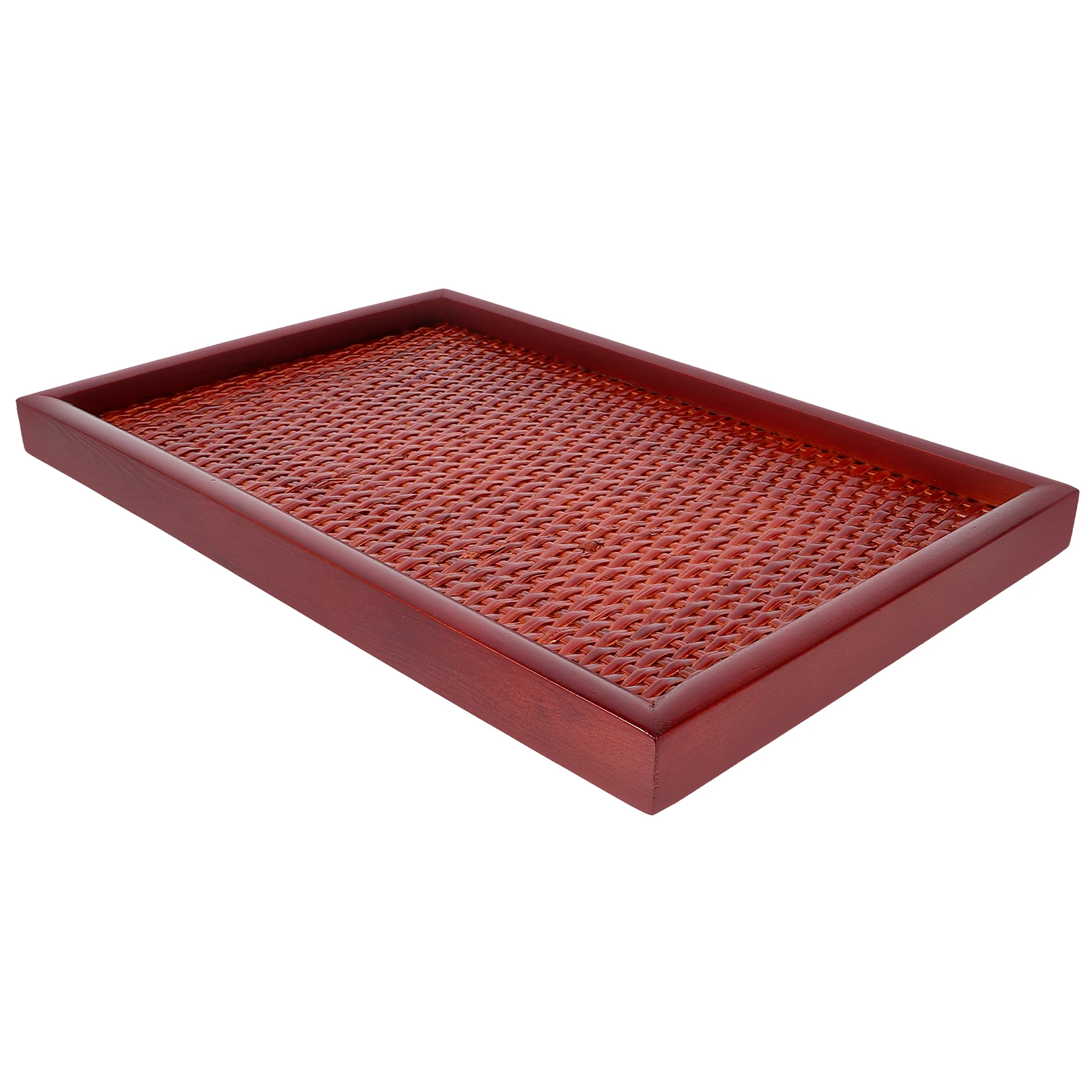 

Bamboo Woven Tray 15x15x2cm Retro Snack Fruit Plate Wood Basket Dessert Holder Safe Long Life Burrs Free Lightweight Camping